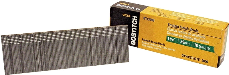 BOSTITCH Bostitch BT1340B Nail, 1-9/16 in L, 18 ga, Steel, Coated, Brad Head, Smooth Shank HARDWARE & FARM SUPPLIES BOSTITCH