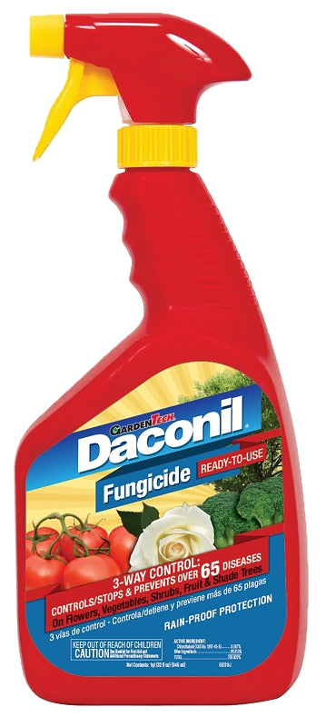 DACONIL Daconil 100526105 Fungicide, Liquid, Tan, 32 oz Bottle LAWN & GARDEN DACONIL