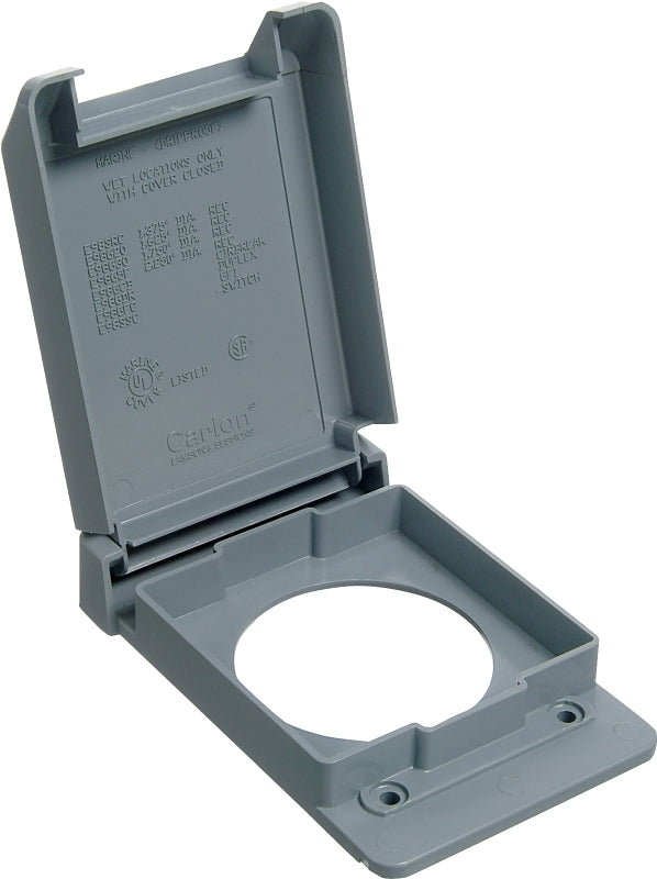 CARLON Carlon E98G5FN-CAR Device Cover, 4-53/64 in L, 3-11/16 in W, Rectangular, 1-Gang, Plastic, Textured, Gray ELECTRICAL CARLON