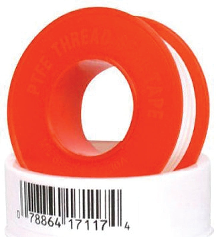 HARVEY Harvey 17117B Thread Seal Tape, 520 in L, 1/2 in W, PTFE, Red/White PLUMBING, HEATING & VENTILATION HARVEY