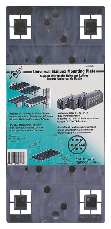 SOLAR GROUP Gibraltar Mailboxes PLMB0060 Universal Mailbox Mounting Board, Plastic, Black