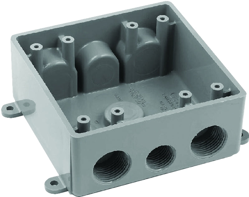 CARLON Carlon E382DE Switch Box, 2-Gang, 7-Outlet, PVC, Gray ELECTRICAL CARLON