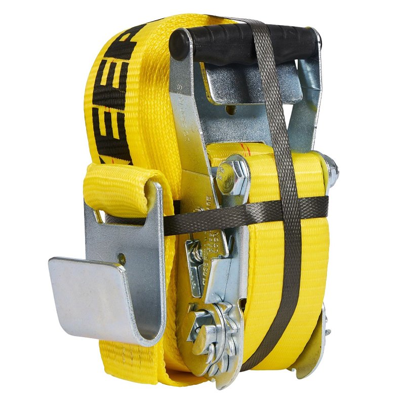 KEEPER Keeper 04623 Tie-Down, 2 in W, 27 ft L, Polyester, Yellow, 3333 lb, Hook End Fitting AUTOMOTIVE KEEPER