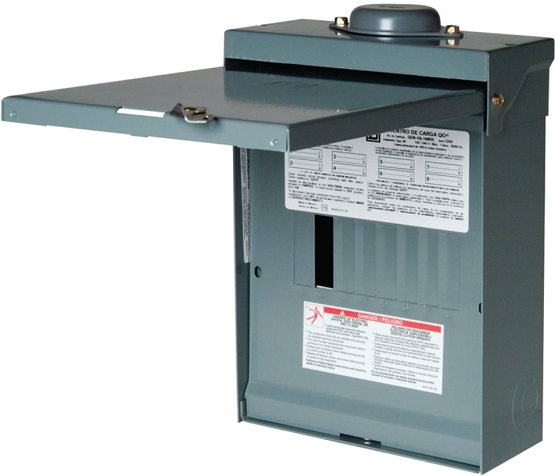 SQUARE D Square D QO QO816L100RBCP Load Center, 100 A, 8 -Space, 16 -Circuit, Main Lug, NEMA 3R Enclosure, Plug Mounting ELECTRICAL SQUARE D