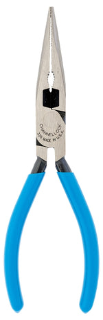 CHANNELLOCK Channellock 326 Nose Plier, 6.1 in OAL, 1-5/32 in Jaw Opening, Blue Handle, Ergonomic Handle, 3/4 in W Jaw