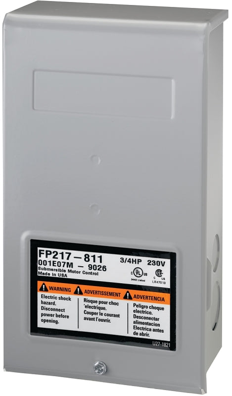 FLOTEC Flotec FP217-812 Control Box, 230 V, 1 hp, 3-Wire, Multiple Size Electrical Knockout, NEMA 3R Enclosure