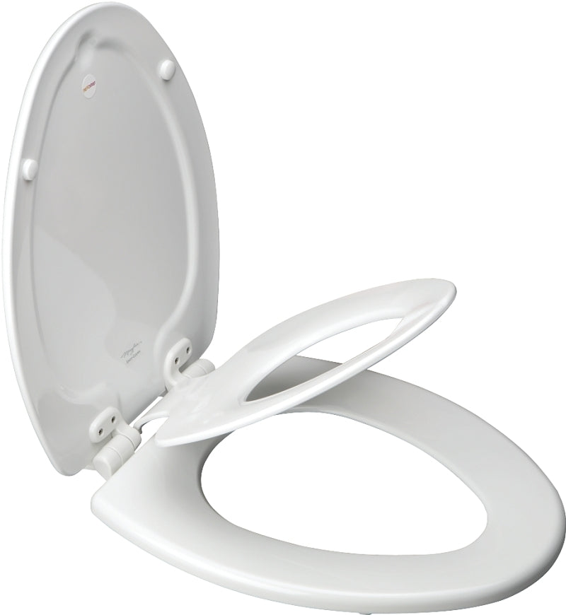 BEMIS Bemis 183SLOWA Toilet Seat, Elongated, Molded Wood, White, Twist Hinge