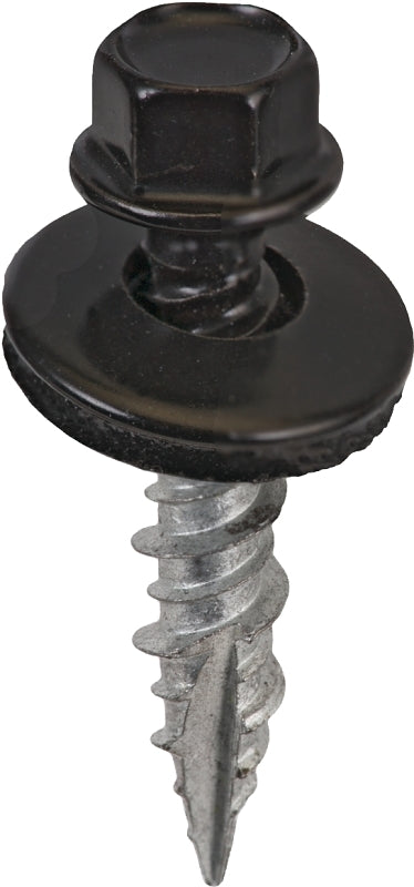 ACORN INTERNATIONAL Acorn SW-MW1BK250 Screw, #9 Thread, High-Low, Black, Hex Drive, Self-Tapping, Type 17 Point, 250/BAG