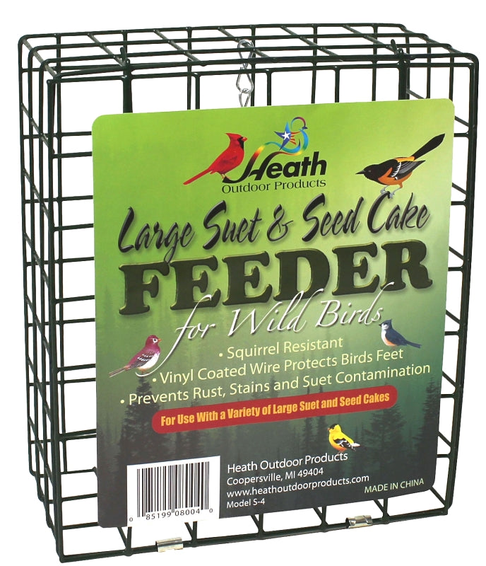 HEATH Heath S-4 Large Suet Feeder, Metal, 8-3/4 in H PET & WILDLIFE SUPPLIES HEATH