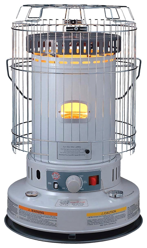 KERO WORLD Kero World KW-24G Portable Heater, 1.9 gal Tank, Kerosene, 23,800 Btu, 1000 sq-ft Heating Area, Gray