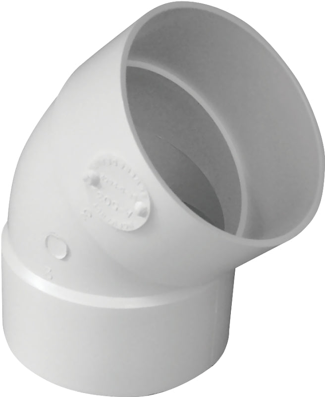 IPEX USA LLC-CANPLAS Canplas 414184BC Pipe Elbow, 4 in, Hub, 45 deg Angle, PVC, White PLUMBING, HEATING & VENTILATION IPEX USA LLC-CANPLAS