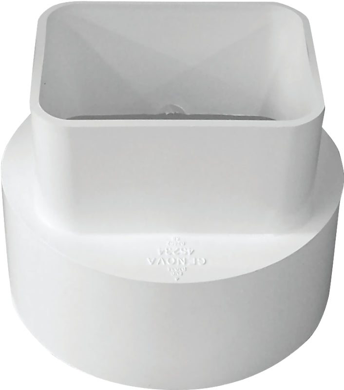 IPEX USA LLC-CANPLAS Canplas 414432BC Sewer Downspout Adapter, 2 x 3 x 4 in Connection, Hub, PVC, White PLUMBING, HEATING & VENTILATION IPEX USA LLC-CANPLAS