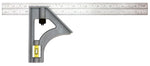 HULTAFORS Johnson 415 Combination Square, 12 in L Blade, 1/8 in, 1/16 in, 1/32 in Graduation, Stainless Steel Blade