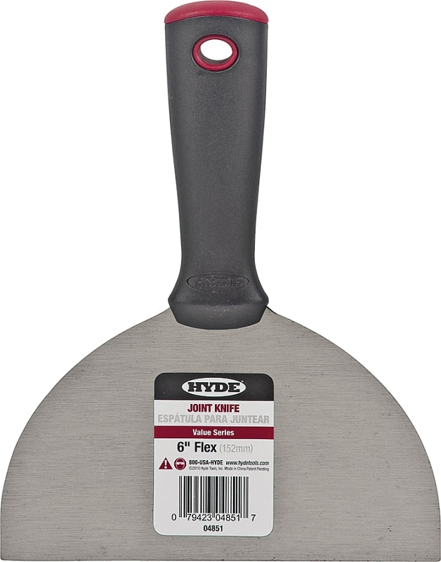 HYDE Hyde Value Series 04851 Joint Knife, 6 in W Blade, Carbon Steel Blade, Flexible Blade, Ergonomic Handle PAINT HYDE