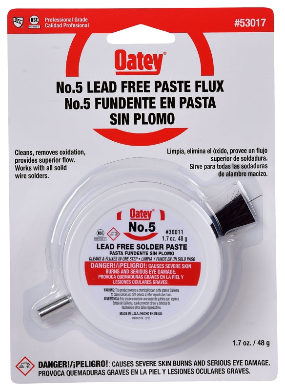 OATEY Oatey 53017 Soldering Flux, 1.7 oz Carton, Paste, Amber