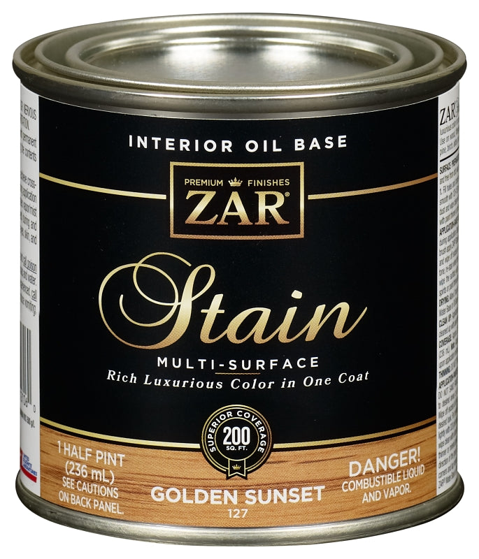 ZAR ZAR 12706 Wood Stain, Golden Sunset, Liquid, 0.5 pt, Can PAINT ZAR