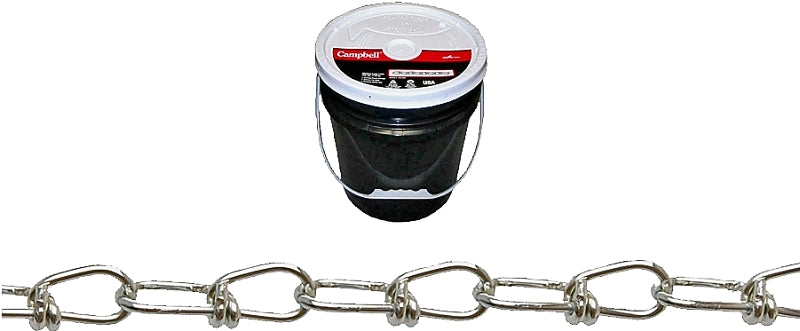 CAMPBELL CHAIN Campbell 075-2023N Double Loop Chain, #2/0, 350 ft L, 255 lb Working Load, Carbon Steel, Zinc