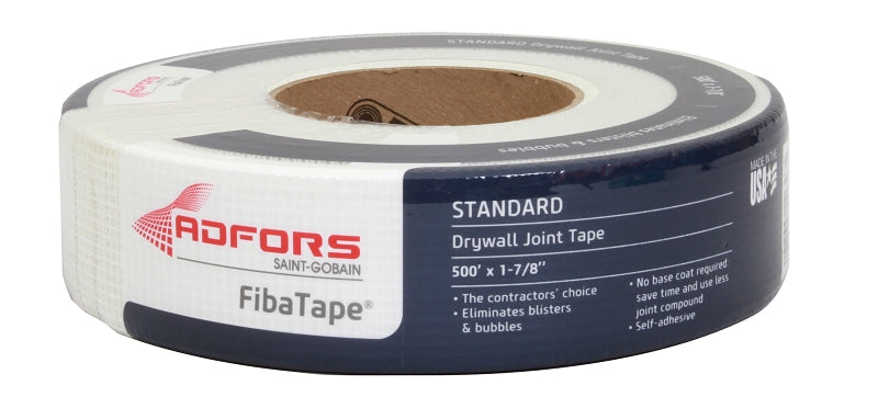 ADFORS Adfors FibaTape FDW8662-U Standard Drywall Tape, 500 ft L, 1-7/8 in W, White BUILDING MATERIALS ADFORS