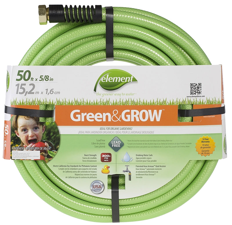 LAWN & GARDEN LLC Swan ELGG58050 Garden Hose, 50 ft L, Vinyl, Bright Green HOUSEWARES LAWN & GARDEN LLC