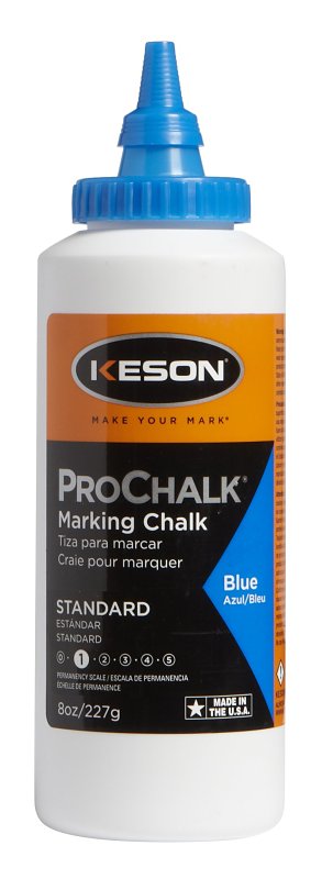 KESON LLC Keson PROCHALK Series 8B Marking Chalk Refill, 8 oz, Blue, Temporary