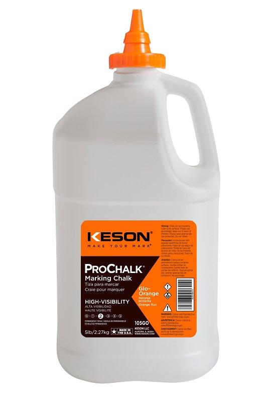 KESON LLC Keson PROCHALK Series 105GO Marking Chalk Refill, 5 lb, Glow Orange