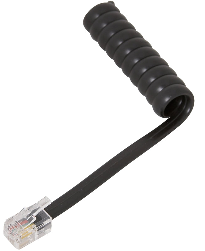 ZENITH Zenith TH1025B Telephone Cord, Black Sheath, 25 ft L
