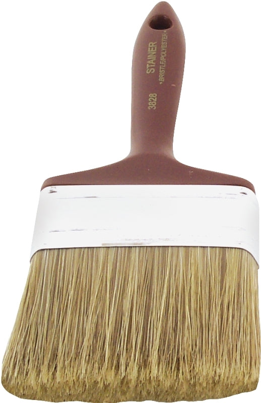 LINZER Linzer 3828-4 Paint Brush, 4 in W, 2-3/4 in L Bristle, Polyester Bristle, Beaver Tail Handle
