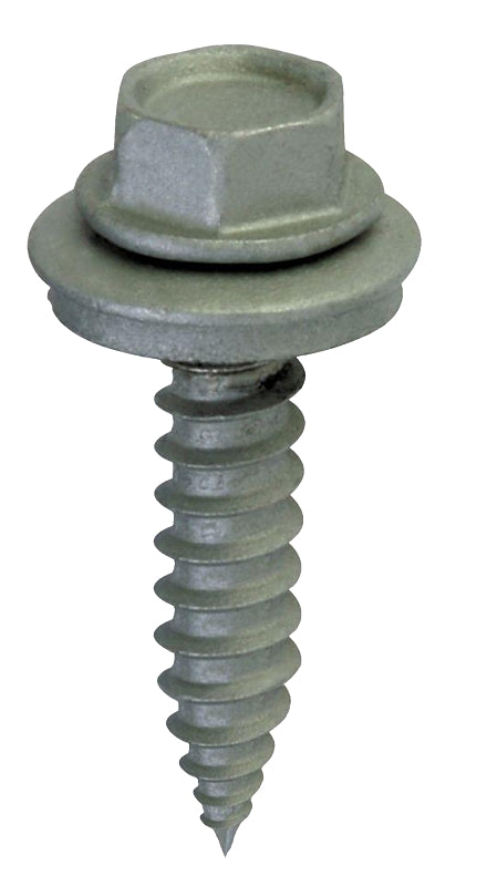 TEKS Teks 21404 Roofing Screw, #9 Thread, Coarse Thread, Hex Drive, Sharp Point, Steel, Zinc, 100 PK