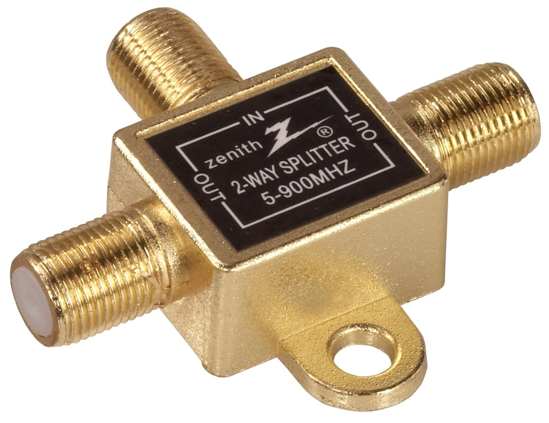 ZENITH Zenith VS1001SP2W Series Coax Splitter, 900 MHz, 1 Video Input, 2 Video Output ELECTRICAL ZENITH