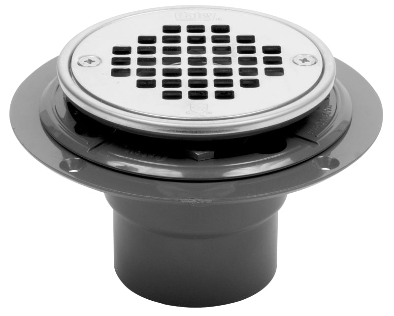 OATEY Oatey 130 Series 42263 Low-Profile Shower Drain with Ring, PVC, Polished Stainless Steel