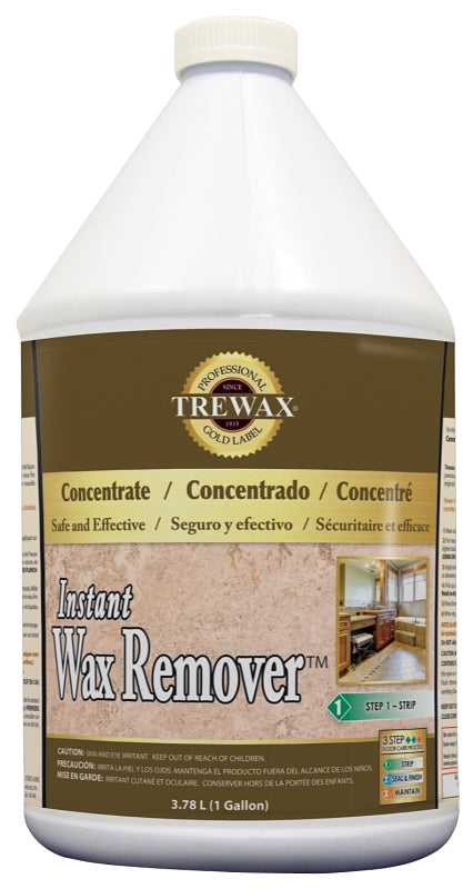 TREWAX Trewax 887071969 Instant Wax Remover, 1 gal, Liquid, Ammonia, Bright Green