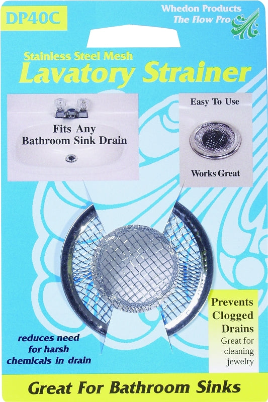 WHEDON PRODUCTS Whedon DP40C Lavatory Strainer with Ring, 2-1/4 in Dia, Stainless Steel, For: Lavatory Sink Drains PLUMBING, HEATING & VENTILATION WHEDON PRODUCTS