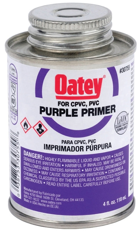 OATEY Oatey 30755 Primer, Liquid, Purple, 4 oz Can PLUMBING, HEATING & VENTILATION OATEY