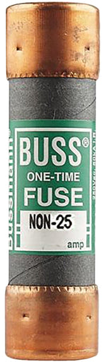 BUSSMANN Bussmann NON-25 Fuse, 25 A, 250 VAC, 125 VDC, 50 kA Interrupt, Melamine Body, Cartridge Fuse, 10/PK ELECTRICAL BUSSMANN