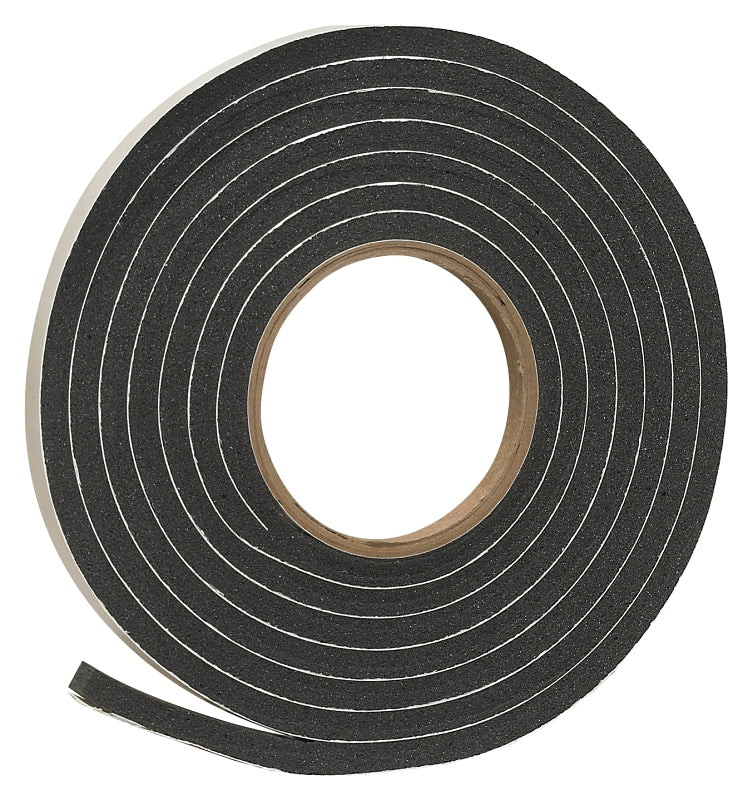 FROST KING Frost King R538H Foam Tape, 3/8 in W, 10 ft L, 5/16 in Thick, Rubber, Black