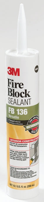 3M 3M FB 136 Fire Block Sealant, Gray, 10.1 oz Cartridge