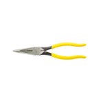 KLEIN Klein Tools D203-8 Nose Plier, Knurled Jaw, 8-7/16 in OAL, 1-1/4 in Jaw Opening, Yellow Handle, Dipped Handle TOOLS KLEIN