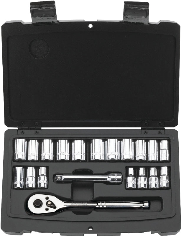 STANLEY STANLEY 92-802 Socket Set, Steel, Chrome, Silver TOOLS STANLEY