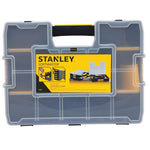 STANLEY STANLEY STST14027 Tool Organizer, 13 in W, 3.4 in H, 15-Compartment, 14-Drawer, Plastic, Black/Yellow TOOLS STANLEY