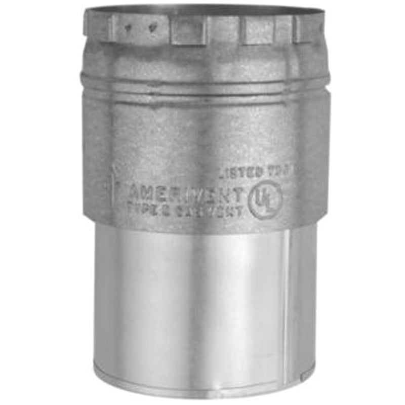 AMERICAN METAL AmeriVent 3EDC Draft Hood Connector, 3 in Dia, 6 in OAL, Snap-Lock, Steel PLUMBING, HEATING & VENTILATION AMERICAN METAL