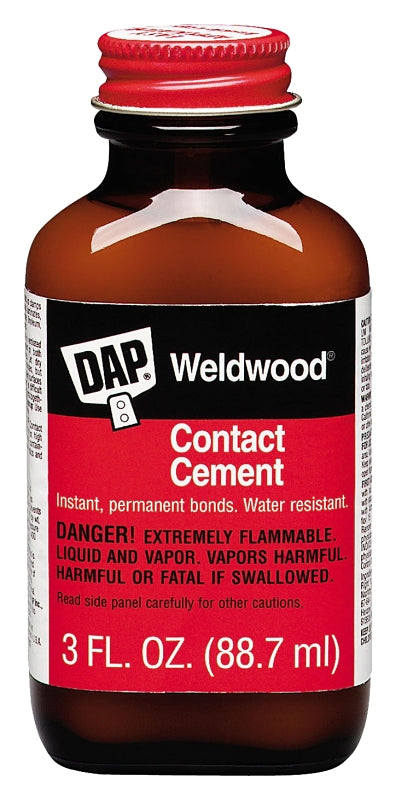 DAP DAP 00107 Contact Cement, Liquid, Strong Solvent, Tan, 3 oz Bottle