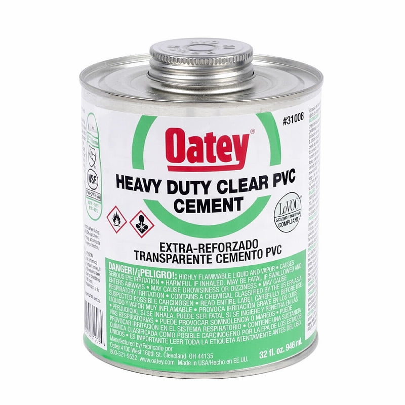 OATEY Oatey 31008 Heavy-Duty Medium Set Cement, 32 oz Can, Liquid, Clear