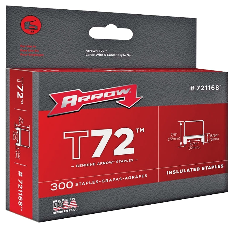 ARROW Arrow T72 Series 721168HW Staple, 31/64 in W Crown, 13/64 in L Leg HARDWARE & FARM SUPPLIES ARROW