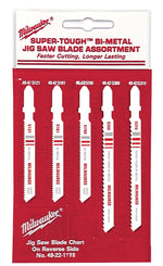 MILWAUKEE Milwaukee 49-22-1178 Jig Saw Blade Assortment, 5-Piece, HSS TOOLS MILWAUKEE