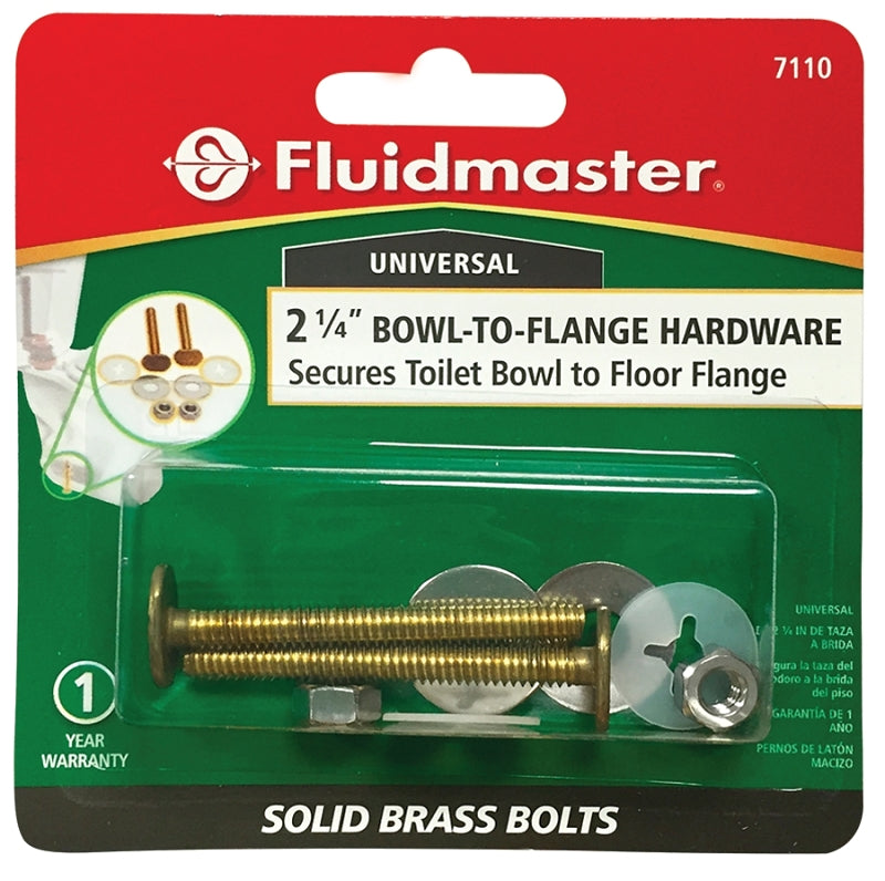 FLUIDMASTER Fluidmaster 7110 Bowl-to-Floor Bolt, 2-1/4 in L Dimensions, Brass PLUMBING, HEATING & VENTILATION FLUIDMASTER