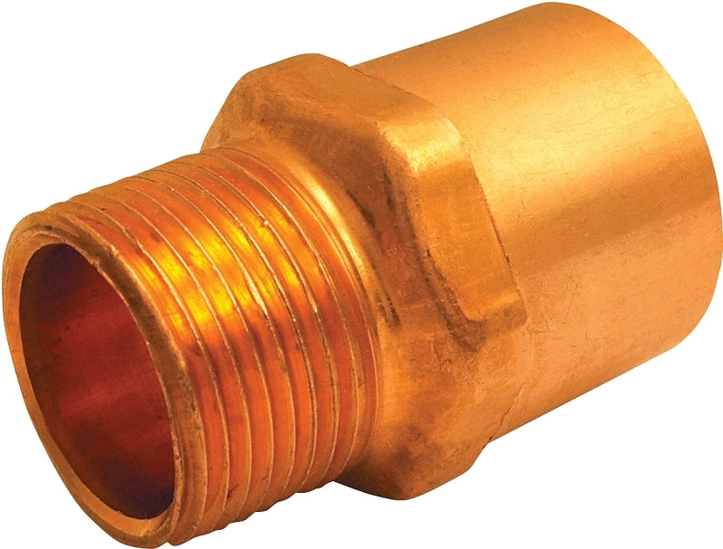 NIBCO INC. Nibco W01225T Pipe Adapter, 1 x 3/4 in, Copper x MIP, Copper, 494 psi Pressure PLUMBING, HEATING & VENTILATION NIBCO INC.