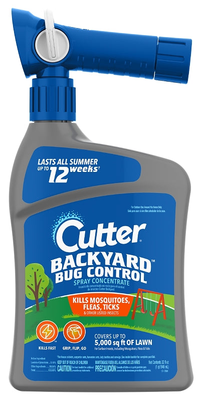 CUTTER Cutter Backyard HG-61067 Concentrated Bug Control Spray, Liquid, 32 oz Bottle LAWN & GARDEN CUTTER