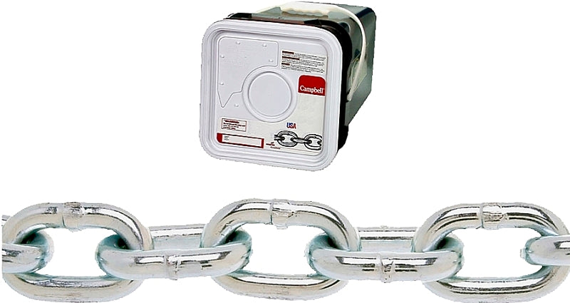 CAMPBELL CHAIN Campbell 014-3526 Proof Coil Chain, 5/16 in, 75 ft L, 30 Grade, Steel, Zinc