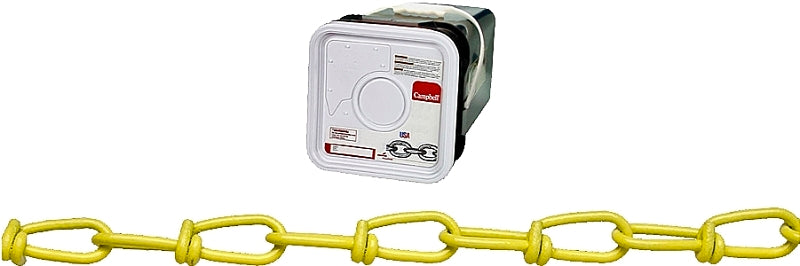 CAMPBELL CHAIN Campbell PD075-2496 Loop Chain, #2/0, 200 ft L, 255 lb Working Load, Low Carbon Steel, Yellow Poly-Coated HARDWARE & FARM SUPPLIES CAMPBELL CHAIN