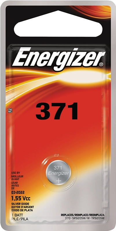 ENERGIZER BATTERY Energizer 371BPZ Coin Cell Battery, 1.5 V Battery, 34 mAh, Silver Oxide ELECTRICAL ENERGIZER BATTERY